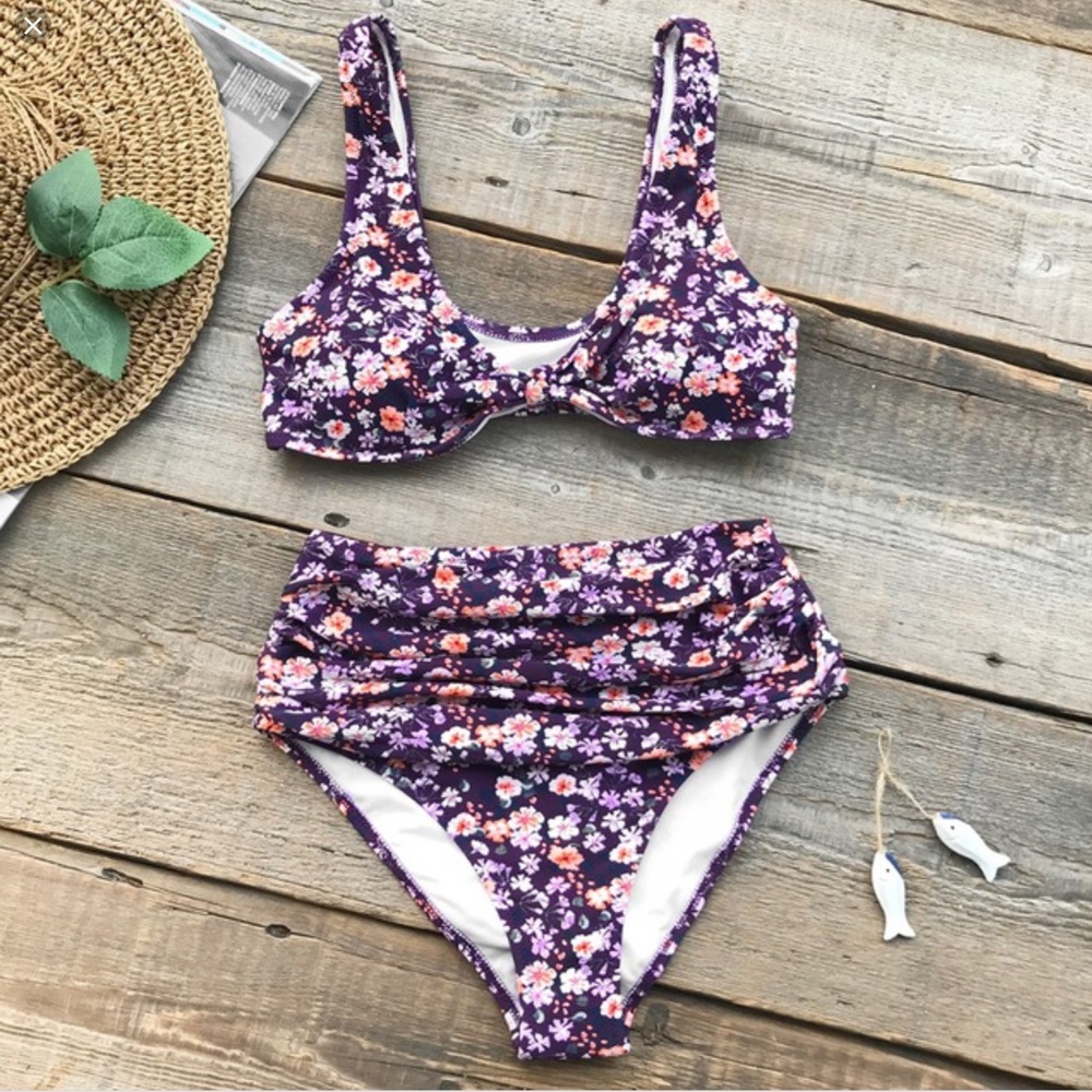 Cupshe Garden Meandering High Waisted Bikini